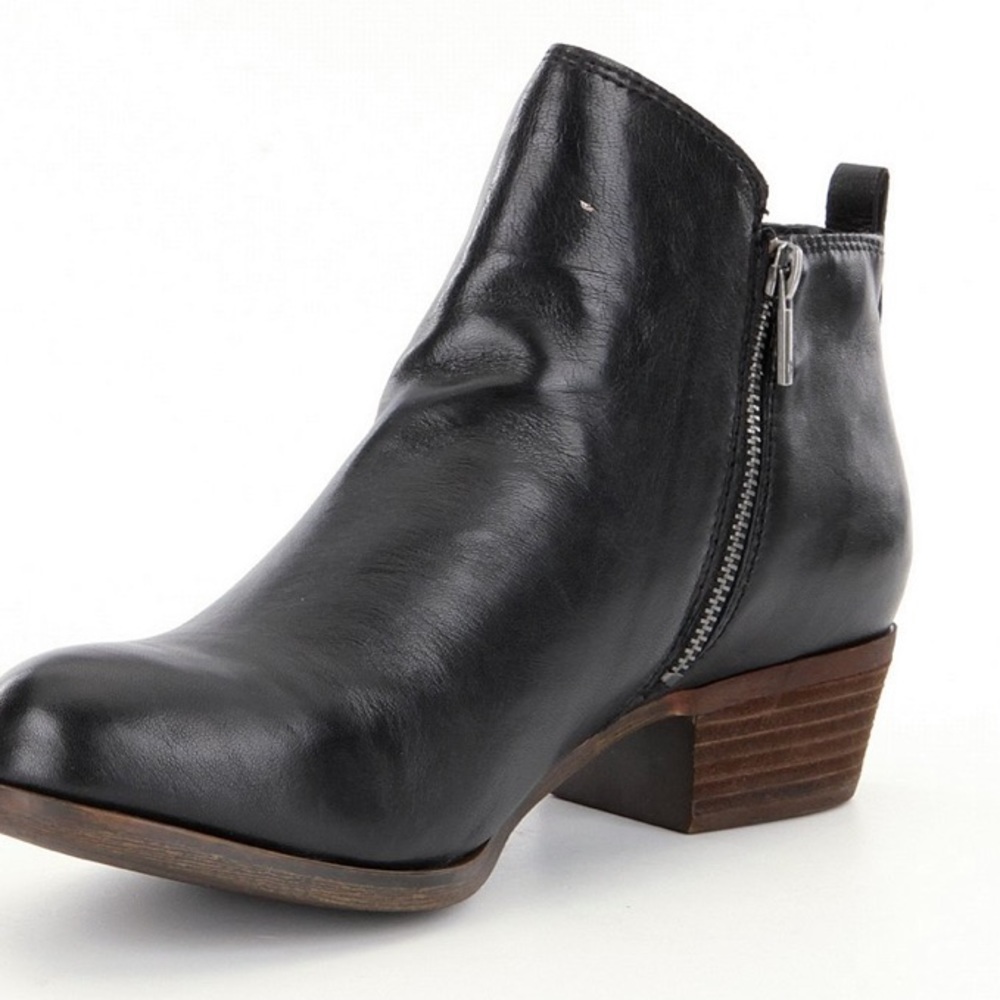 Lucky Brand Smooth Black Leather Booties